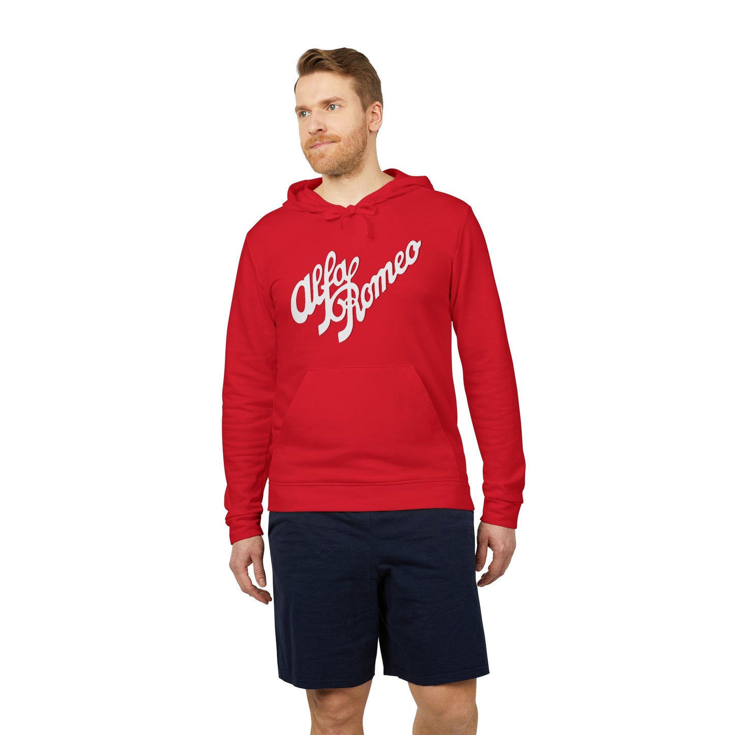 adidas Unisex Fleece Hoodie with 1930s Classic Alfa Romeo Script Logo – Timeless Style & Superior Comfort - Multiple Colors - AI Print Spot