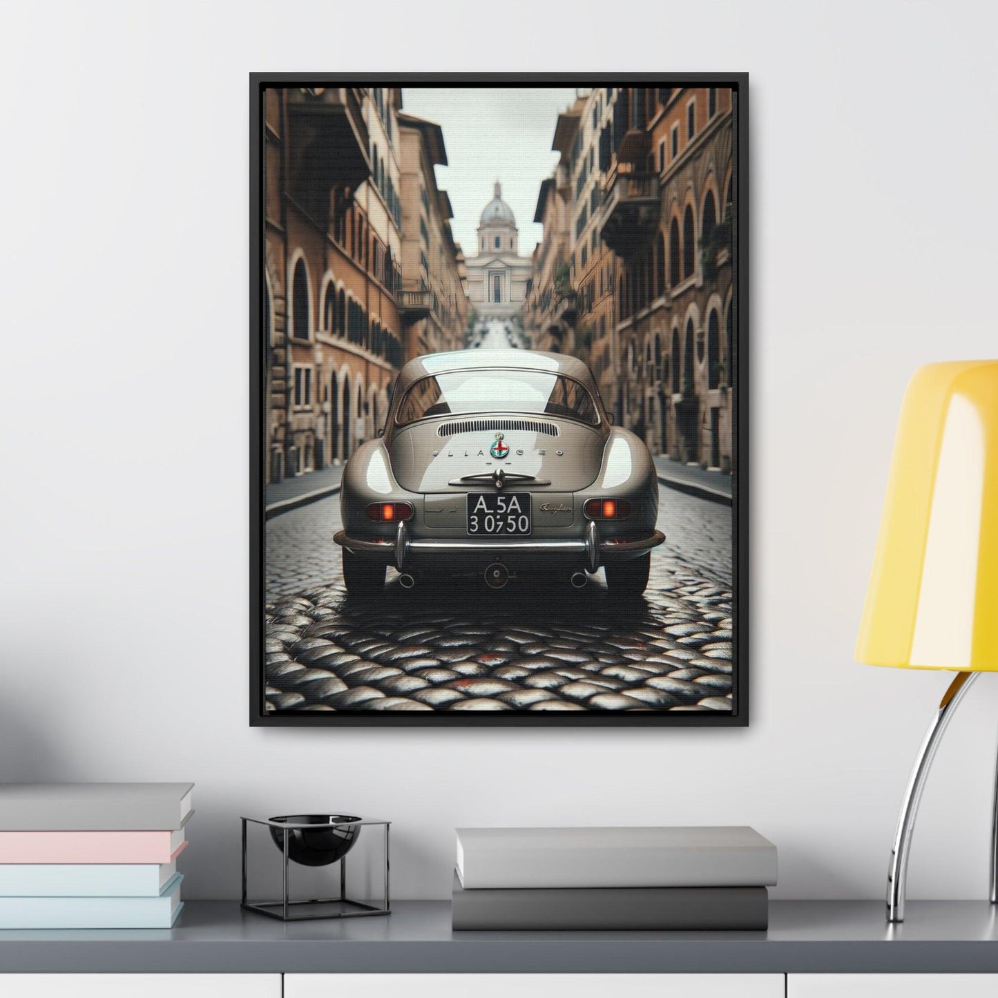 Roman Roamer: Alfa Romeo 33 Stradale Vintage Journey Edition - Vertical Canvas Print - AI Print Spot