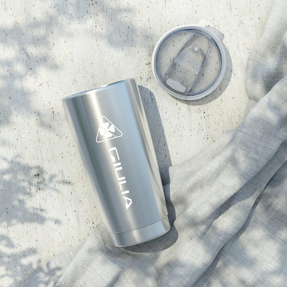 Vagabond Giulia Quadrifoglio Silhouette Tumbler: 20oz Road-Trip Ready Drinkware - Custom, Personalized - AI Print Spot