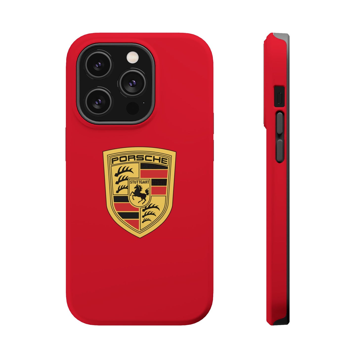 iPhone MagSafe Tough Case - Porsche Crest - Dark Red Gloss/Matte - iPhone 14-16 Pro Max