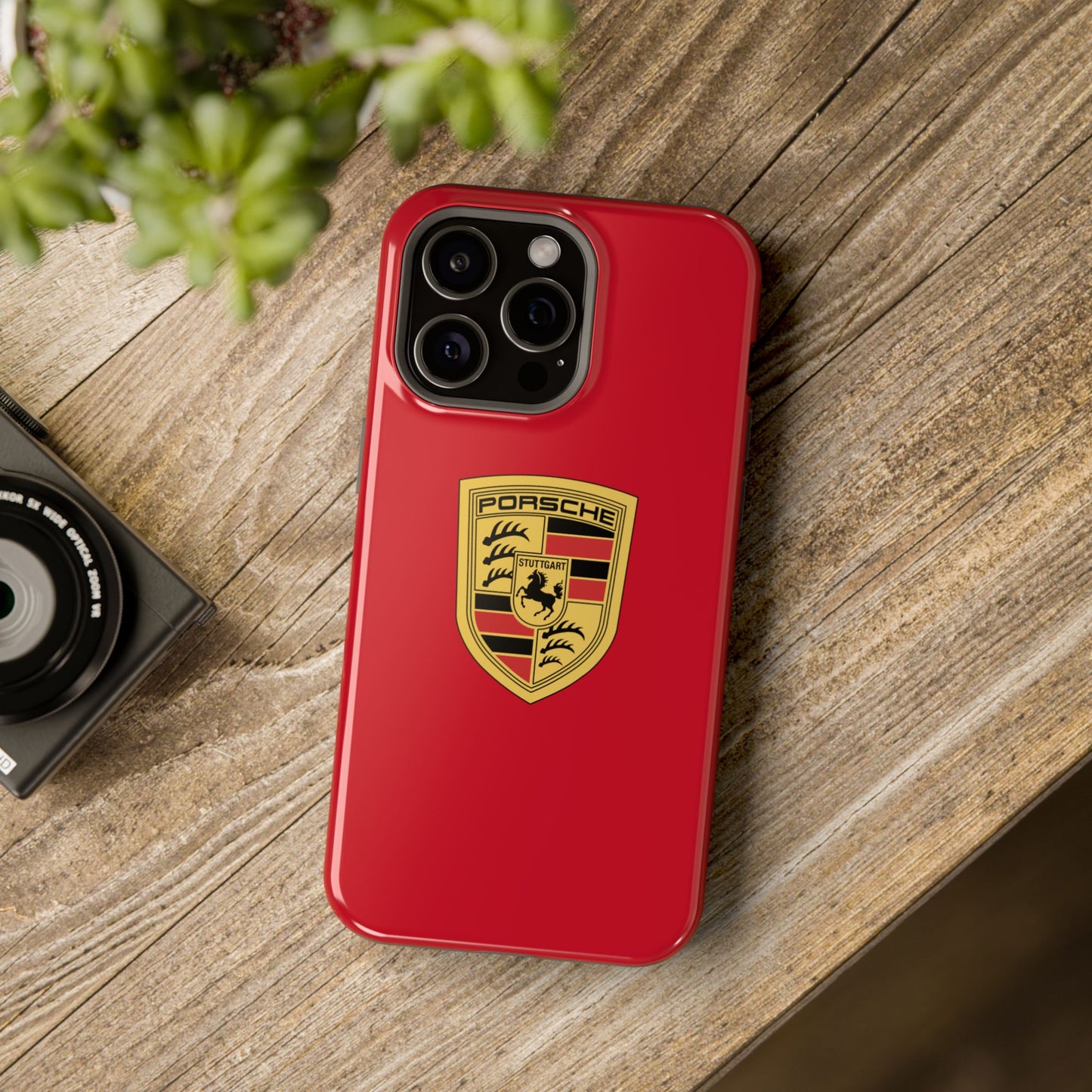 iPhone MagSafe Tough Case - Porsche Crest - Dark Red Gloss/Matte - iPhone 14-16 Pro Max