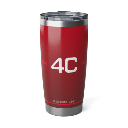 Alfa Romeo 4C Tumbler - 20oz Insulated Travel Mug, Rosso Competizione - Ideal for Racing Enthusiasts