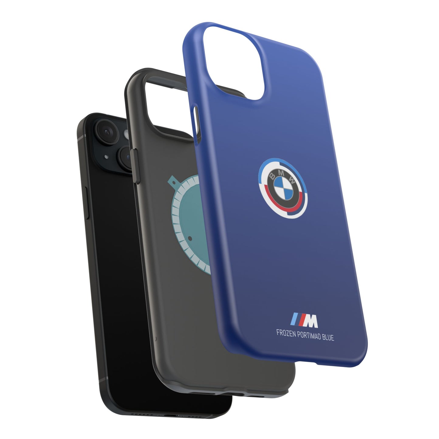 BMW G8X Frozen Portimao Blue iPhone MagSafe Tough Case - 50 Jahre Logo and M Piping