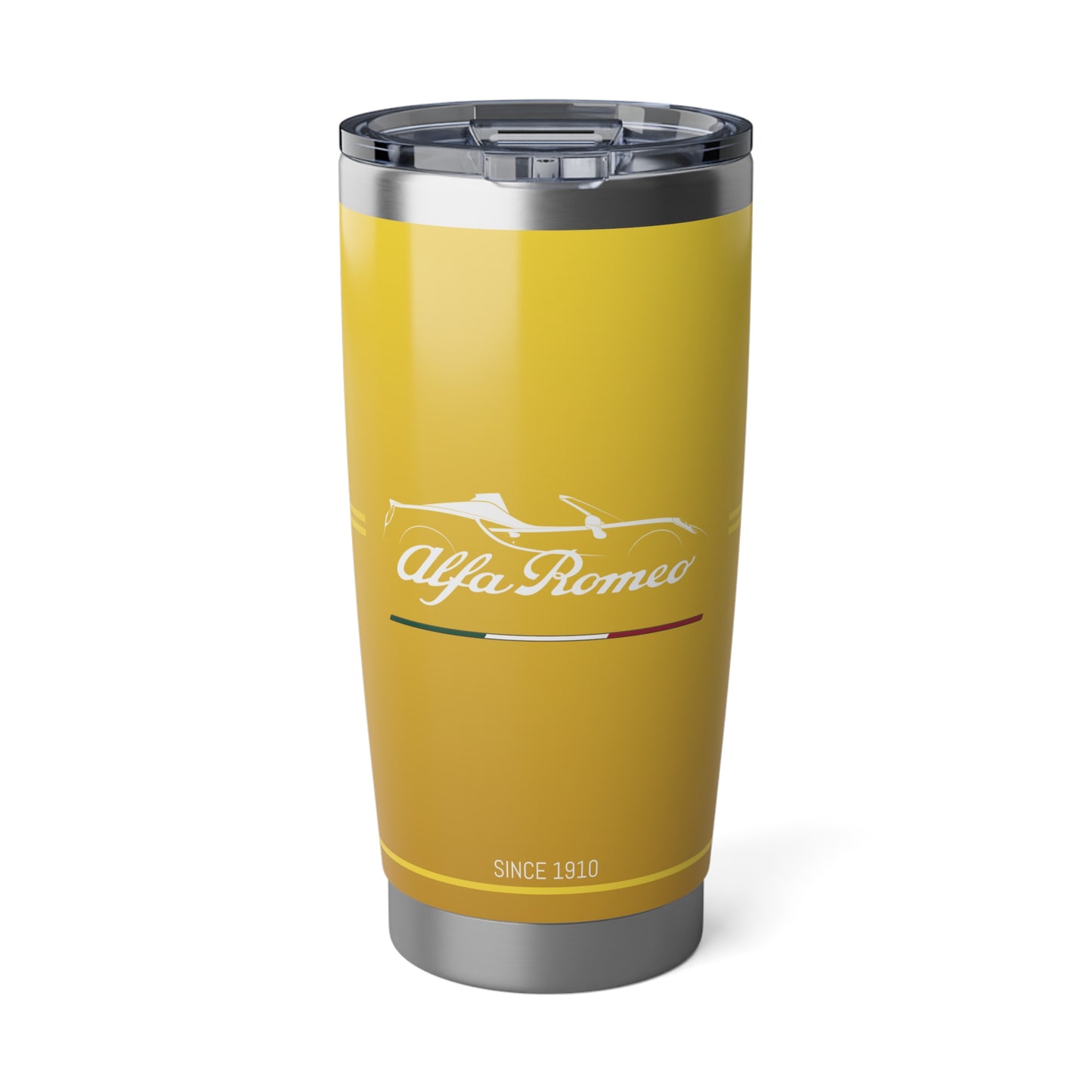 Alfa Romeo 4C Spider Tumbler - 20oz Insulated Travel Mug, Giallo Prototipo - Ideal for Racing Enthusiasts