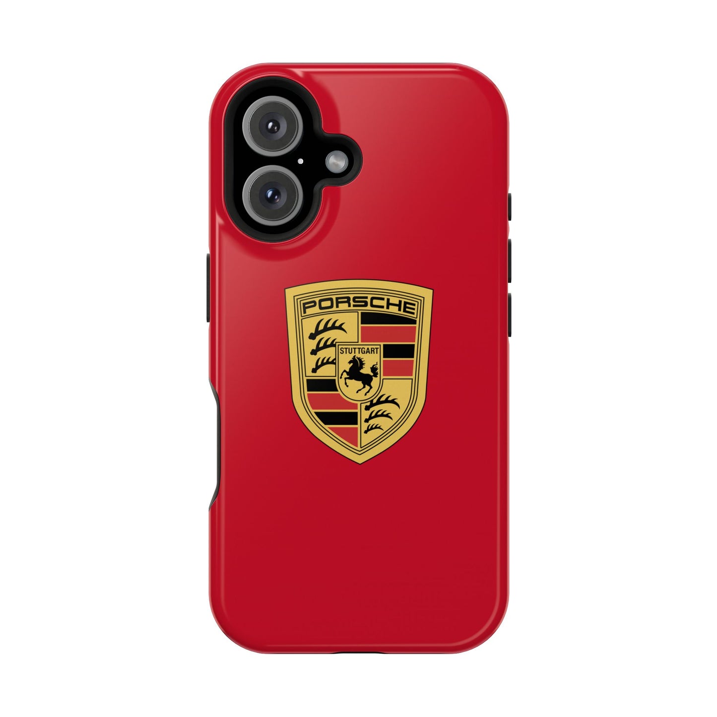 iPhone MagSafe Tough Case - Porsche Crest - Dark Red Gloss/Matte - iPhone 14-16 Pro Max