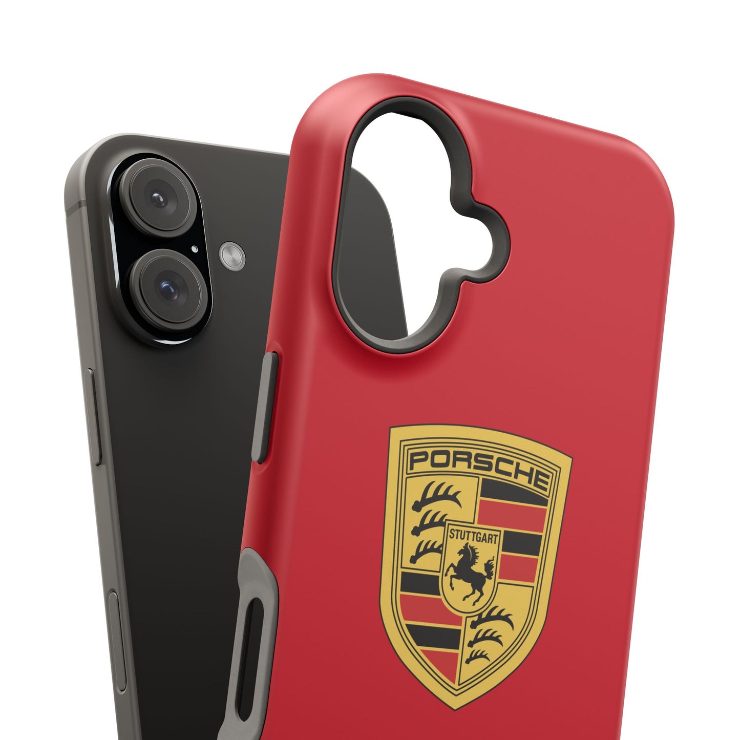 iPhone MagSafe Tough Case - Porsche Crest - Dark Red Gloss/Matte - iPhone 14-16 Pro Max