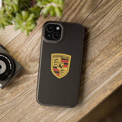 Porsche Crest iPhone MagSafe Elegance Case - iPhone 13 through 16 Pro Max - Black Gloss or Matte