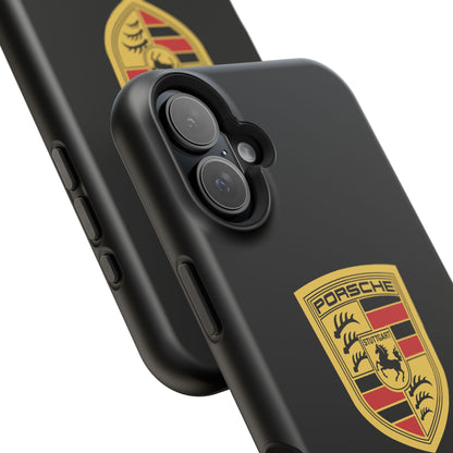 Porsche Crest iPhone MagSafe Elegance Case - iPhone 13 through 16 Pro Max - Black Gloss or Matte