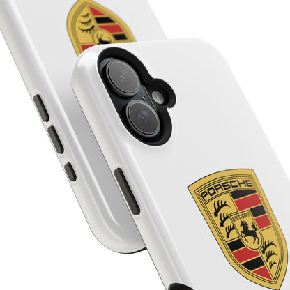 iPhone MagSafe Tough Case - Porsche Crest - White Gloss/Matte - iPhone 14-16 Pro Max