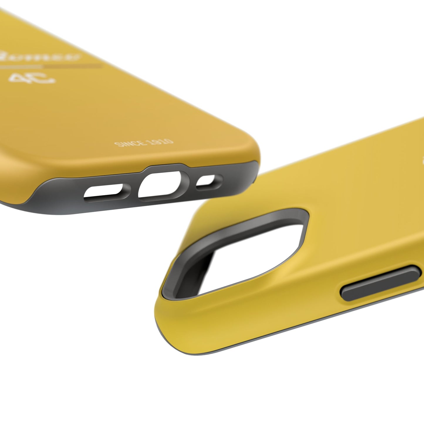 MagSafe® Dual Layer iPhone Case - Alfa Romeo 4C Design in White on Giallo Prototipo