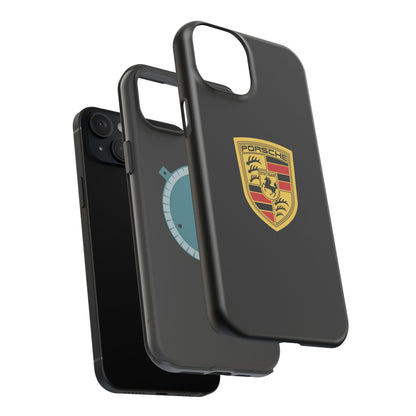 Porsche Crest iPhone MagSafe Elegance Case - iPhone 13 through 16 Pro Max - Black Gloss or Matte