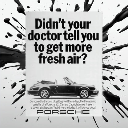 Vintage 911 Cabriolet Ad Poster - Ge More Air
