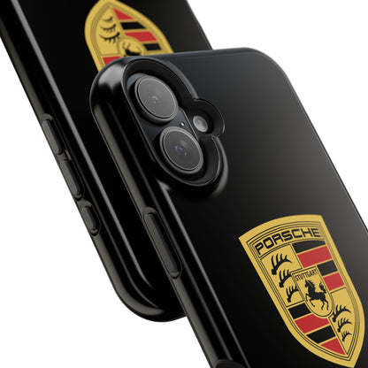 Porsche Crest iPhone MagSafe Elegance Case - iPhone 13 through 16 Pro Max - Black Gloss or Matte