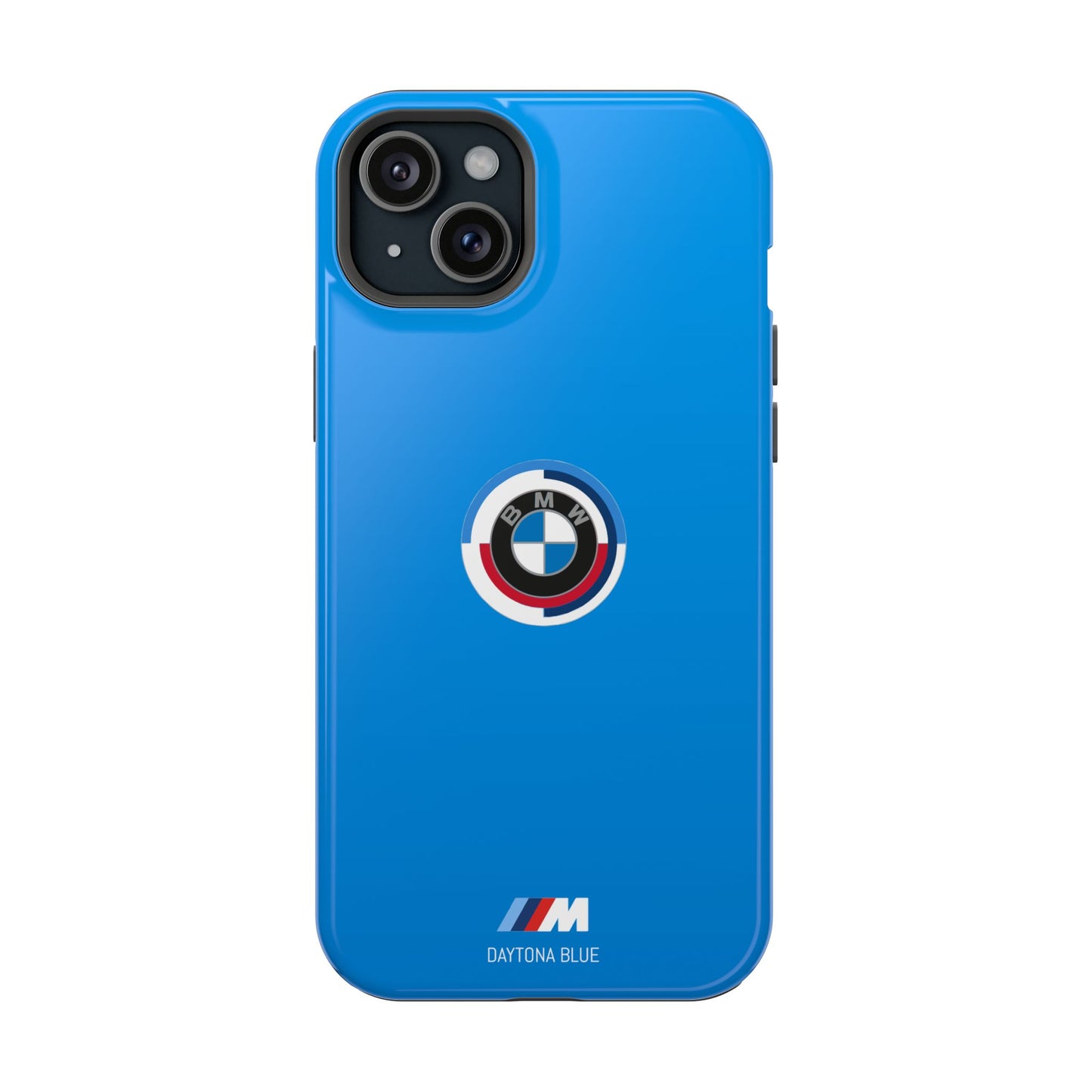 BMW G8X Daytona Blue iPhone MagSafe Tough Case - 50 Jahre Logo and M Piping