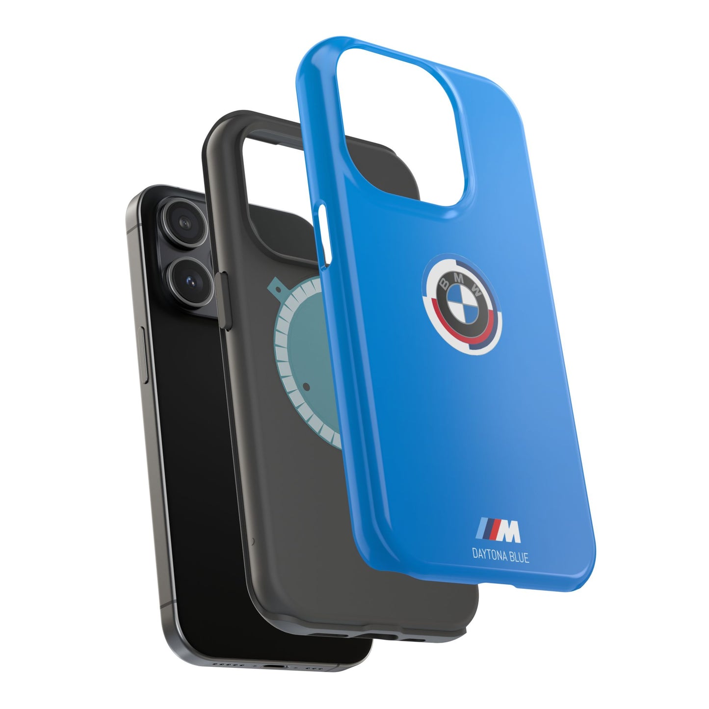 BMW G8X Daytona Blue iPhone MagSafe Tough Case - 50 Jahre Logo and M Piping