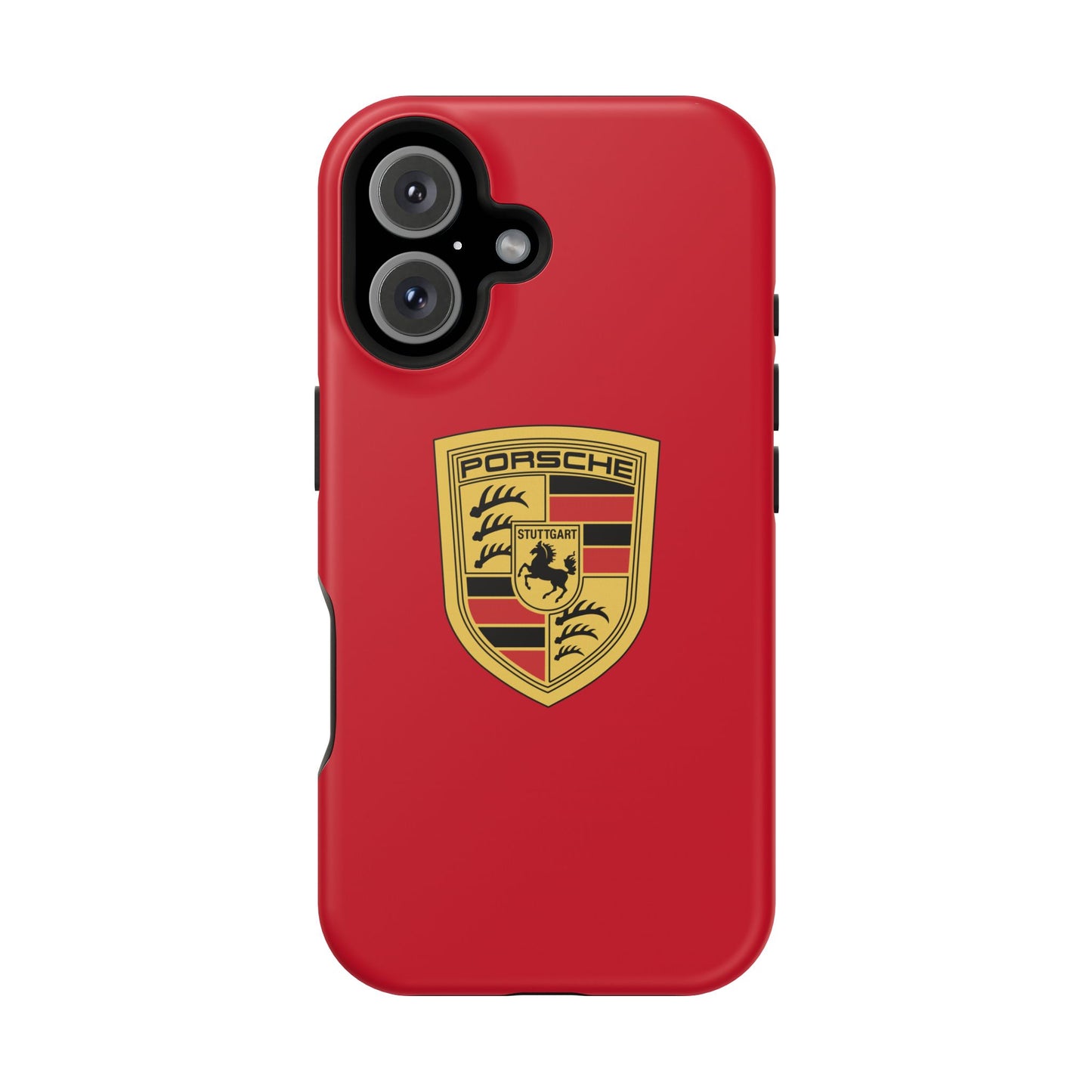 iPhone MagSafe Tough Case - Porsche Crest - Dark Red Gloss/Matte - iPhone 14-16 Pro Max