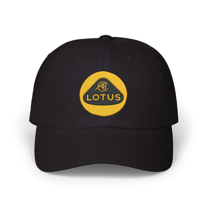 Classic Dad Cap with Lotus Logo Roundel Embroidered in 100% Cotton