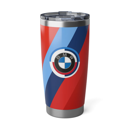 Vaso BMW de 20 oz en rojo Toronto - 50 Jahre - M Piping &amp; Logo - Edición limitada - Acero inoxidable - Entusiasta del automóvil - Fanáticos del G80