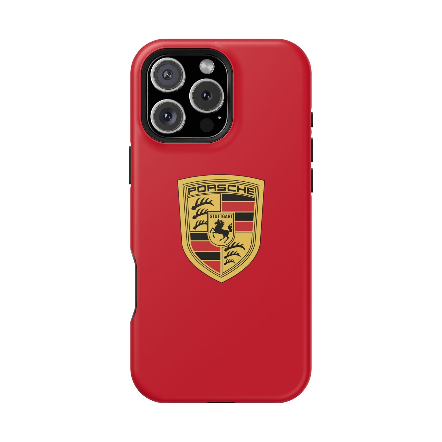 iPhone MagSafe Tough Case - Porsche Crest - Dark Red Gloss/Matte - iPhone 14-16 Pro Max