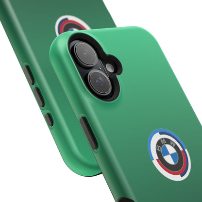 BMW G8X Isle of Man Green iPhone MagSafe Tough Case - 50 Jahre Logo and M Piping