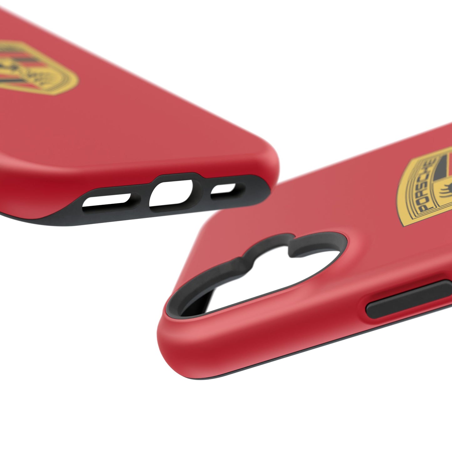 iPhone MagSafe Tough Case - Porsche Crest - Dark Red Gloss/Matte - iPhone 14-16 Pro Max