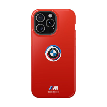 BMW G8X Toronto Red iPhone MagSafe Tough Case - 50 Jahre Logo and M Piping