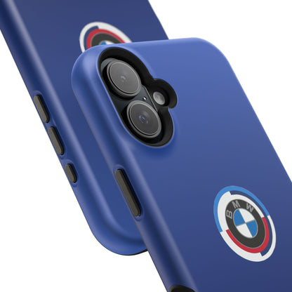 BMW G8X Frozen Portimao Blue iPhone MagSafe Tough Case - 50 Jahre Logo and M Piping