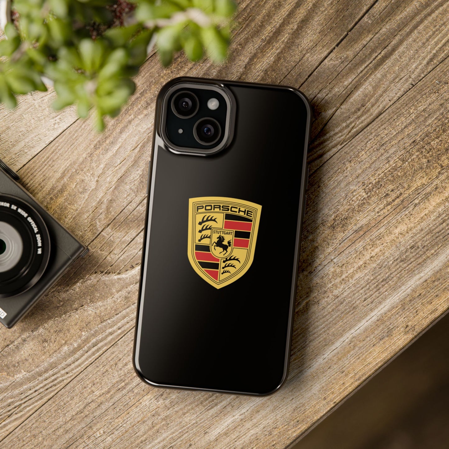 Porsche Crest iPhone MagSafe Elegance Case - iPhone 13 through 16 Pro Max - Black Gloss or Matte