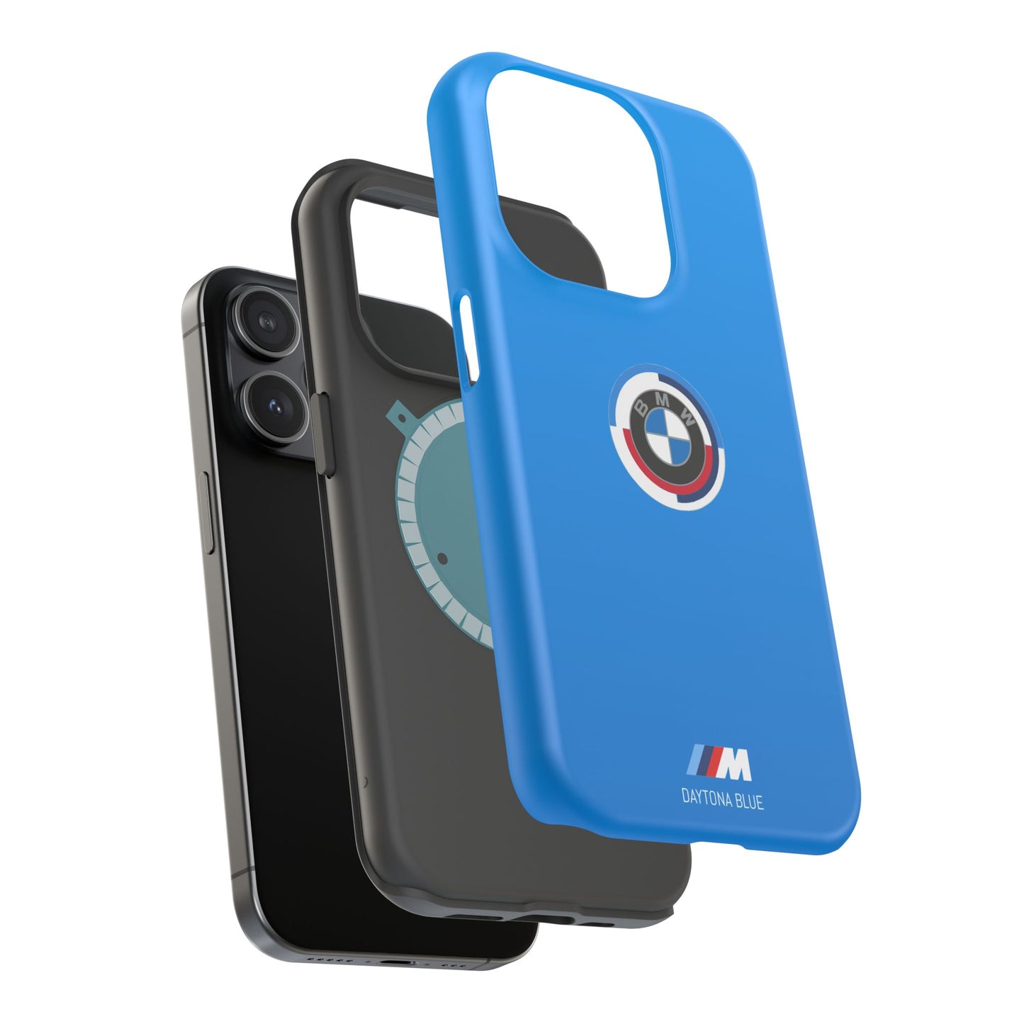 BMW G8X Daytona Blue iPhone MagSafe Tough Case - 50 Jahre Logo and M Piping