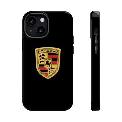 Porsche Crest iPhone MagSafe Elegance Case - iPhone 13 through 16 Pro Max - Black Gloss or Matte