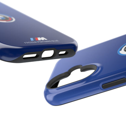 BMW G8X Frozen Portimao Blue iPhone MagSafe Tough Case - 50 Jahre Logo and M Piping