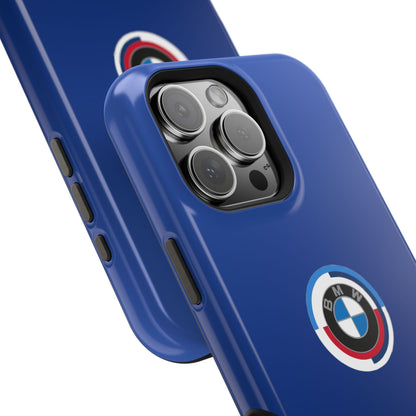 BMW G8X Frozen Portimao Blue iPhone MagSafe Tough Case - 50 Jahre Logo and M Piping