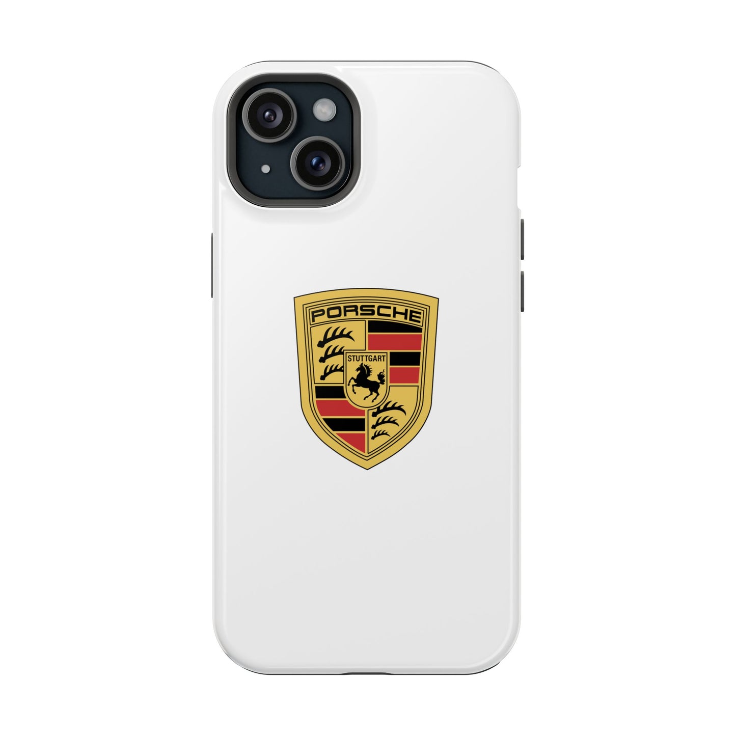 iPhone MagSafe Tough Case - Porsche Crest - White Gloss/Matte - iPhone 14-16 Pro Max