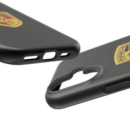 Porsche Crest iPhone MagSafe Elegance Case - iPhone 13 through 16 Pro Max - Black Gloss or Matte