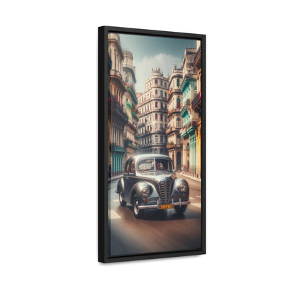 Cuban Nostalgia: Alfa Romeo 75 Vintage Edition Canvas Print - Vertical Canvas Print