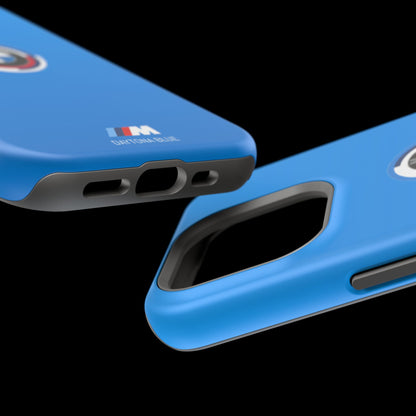 BMW G8X Daytona Blue iPhone MagSafe Tough Case - 50 Jahre Logo and M Piping