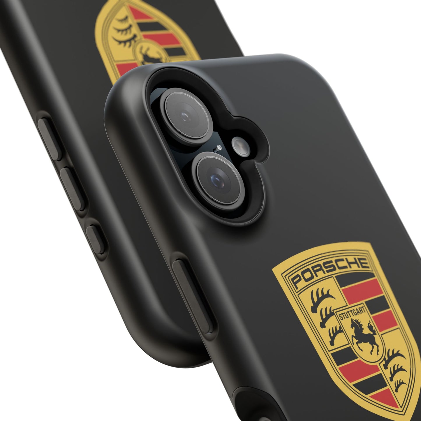 Porsche Crest iPhone MagSafe Elegance Case - iPhone 13 through 16 Pro Max - Black Gloss or Matte