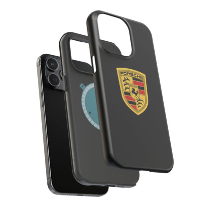 Porsche Crest iPhone MagSafe Elegance Case - iPhone 13 through 16 Pro Max - Black Gloss or Matte