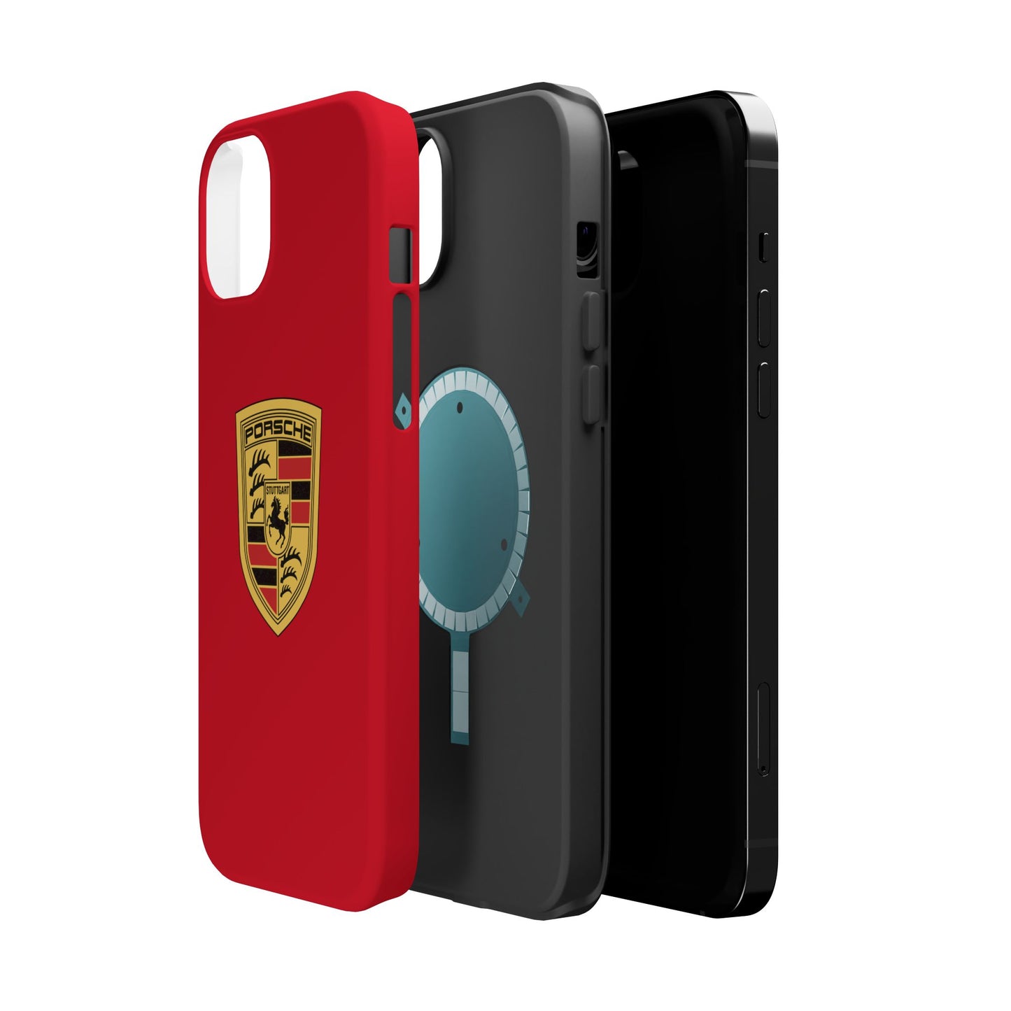 iPhone MagSafe Tough Case - Porsche Crest - Dark Red Gloss/Matte - iPhone 14-16 Pro Max