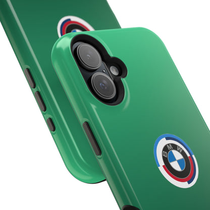 BMW G8X Isle of Man Green iPhone MagSafe Tough Case - 50 Jahre Logo and M Piping