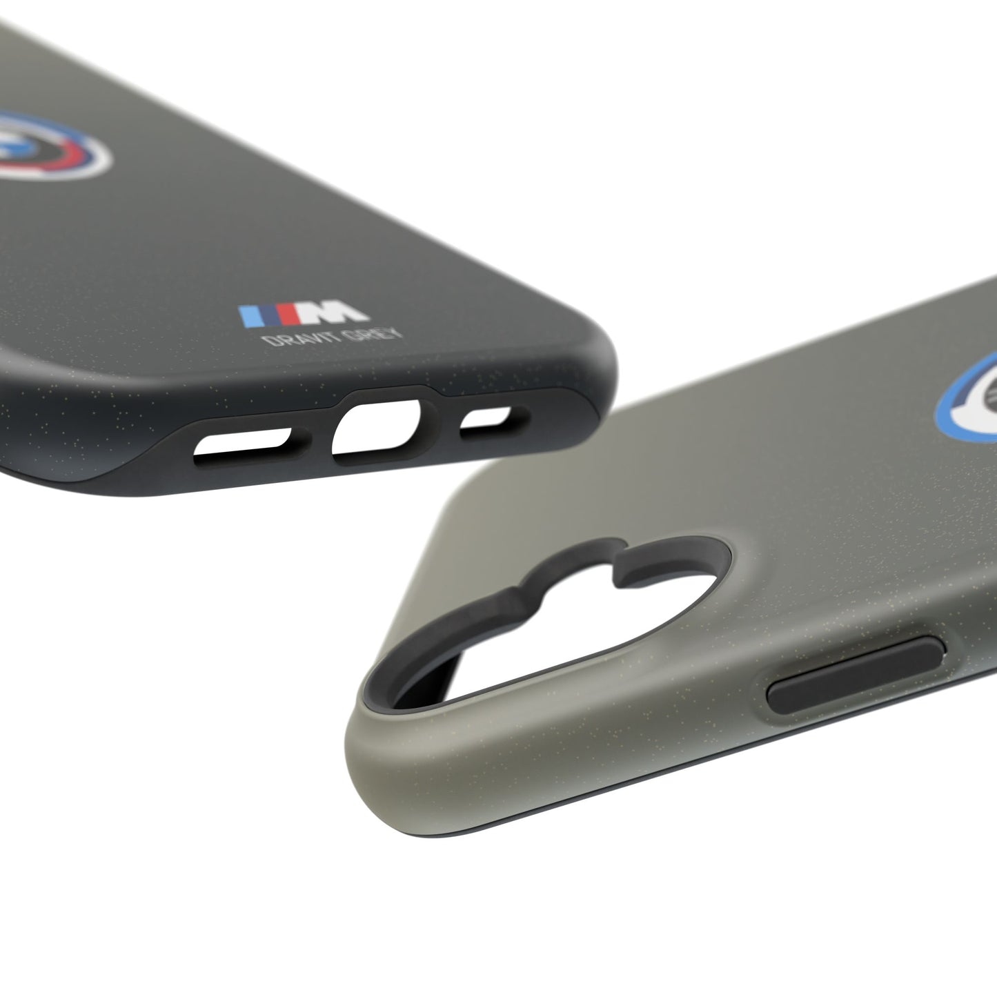 BMW G8X Dravit Grey With Gold Flecks iPhone MagSafe Tough Case - 50 Jahre Logo and M Piping