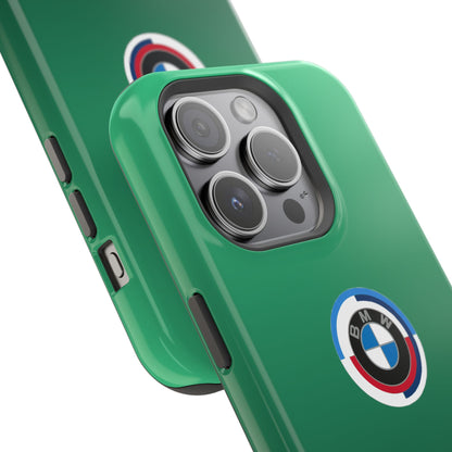 BMW G8X Isle of Man Green iPhone MagSafe Tough Case - 50 Jahre Logo and M Piping