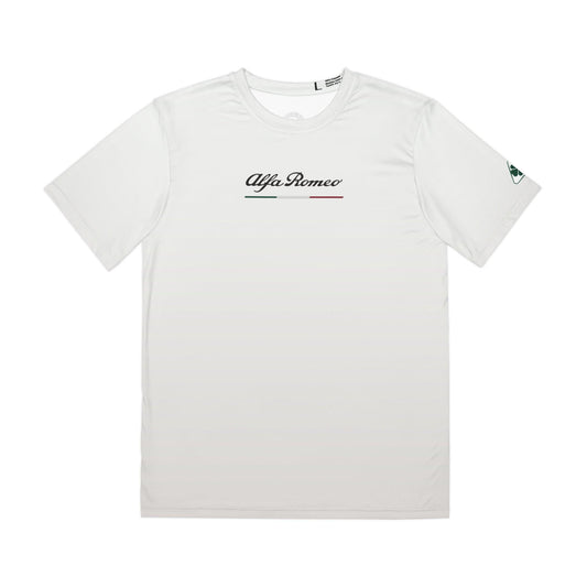 Alfa Romeo Trofeo White Men's Performance Tee - Moisture-Wicking Comfort, Made in USA - Quadrifoglio Style - AI Print Spot