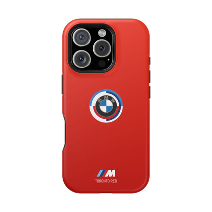 BMW G8X Toronto Red iPhone MagSafe Tough Case - 50 Jahre Logo and M Piping