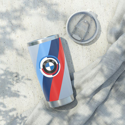 Vaso BMW de 20 oz en Brooklyn Grey - 50 Jahre - M Piping &amp; Logo - Edición limitada - Acero inoxidable - Entusiasta del automóvil - Fanáticos del G80