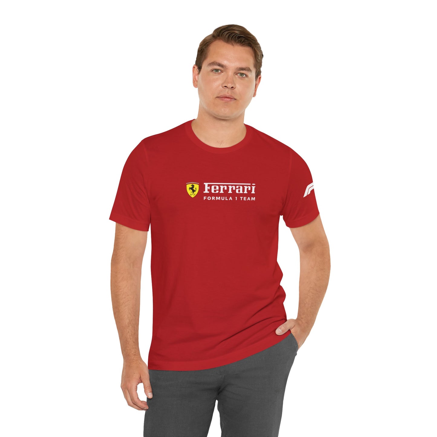 Ferrari Unisex Bella+Canva Ultra Soft T-Shirt – Bequemer Stil – Scuderia und Formel-1-Team – Geschenk für den Auto-Enthusiasten – Auto-Show-Ausrüstung