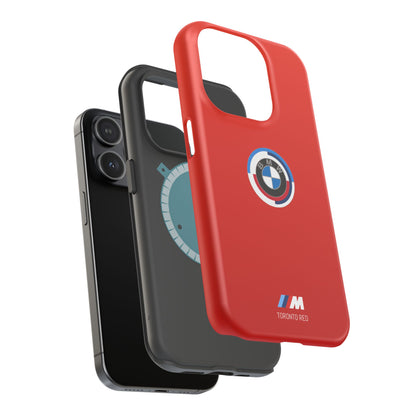 BMW G8X Toronto Red iPhone MagSafe Tough Case - 50 Jahre Logo and M Piping