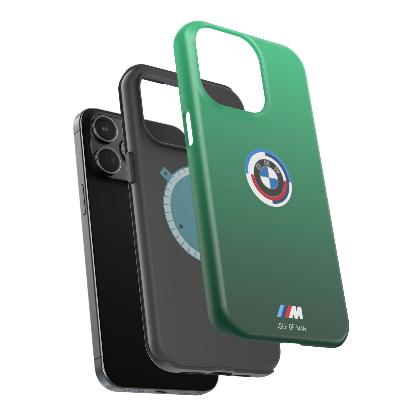 BMW G8X Isle of Man Green iPhone MagSafe Tough Case - 50 Jahre Logo and M Piping