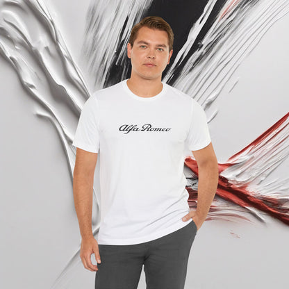 Alfa Romeo Bella+Canvas Kurzarm-T-Shirt – ethisches Unisex-Baumwoll-T-Shirt – hergestellt in den USA