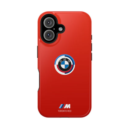 BMW G8X Toronto Red iPhone MagSafe Tough Case - 50 Jahre Logo and M Piping